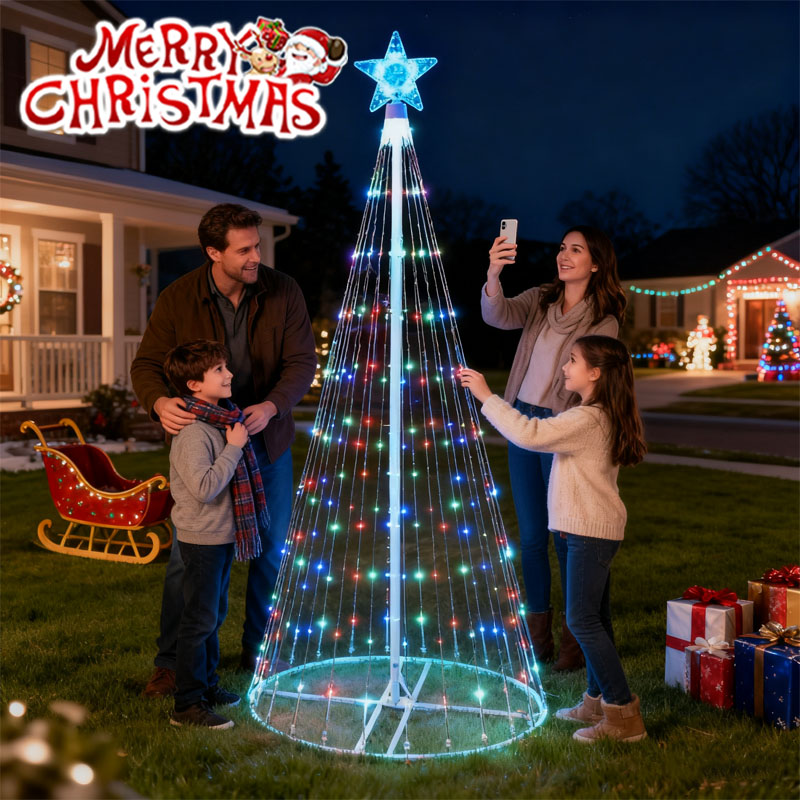Outdoor Lighting Xmas - Светодиодные гирлянды с водопадом на солнечной