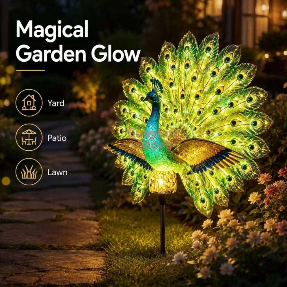 Outdoor Lighting Patio - Солнечная садовая скульптура в виде павлина,