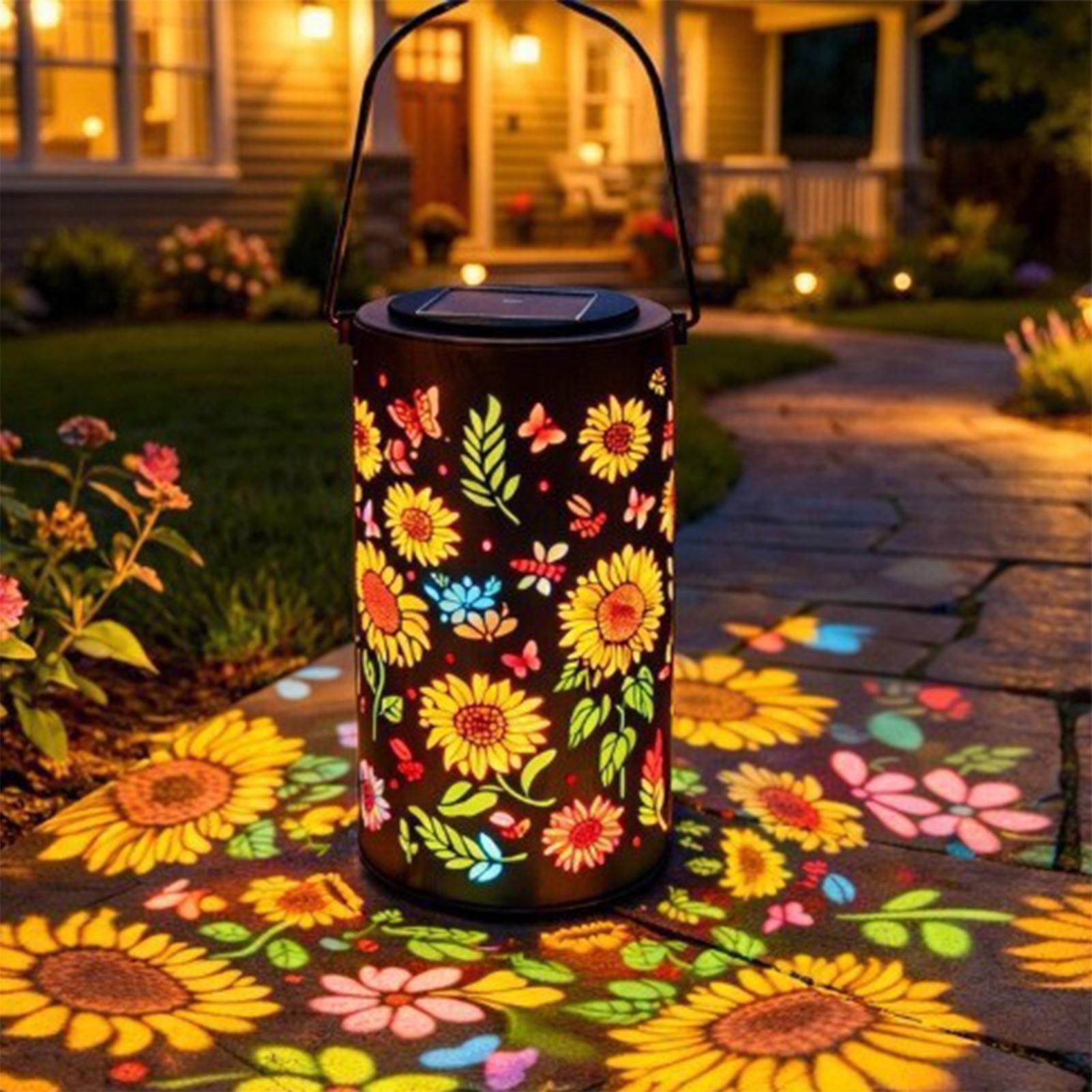 Outdoor Lighting Patio - Солнечный фонарь в форме подсолнуха, всепогодный,