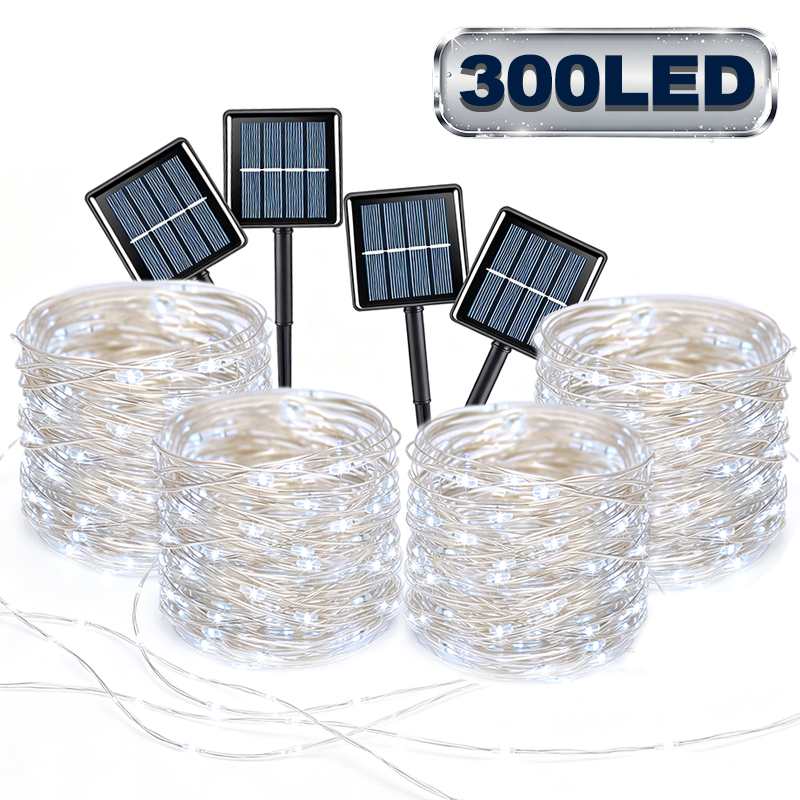 Outdoor Lighting On Trees - Уличная светодиодная рождественская гирлянда на солнечной