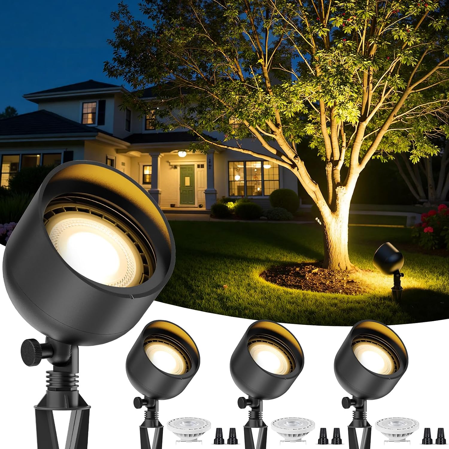 Outdoor Lighting Low Voltage - Низковольтный ландшафтный светодиодный прожектор 12В, широкоугольный,