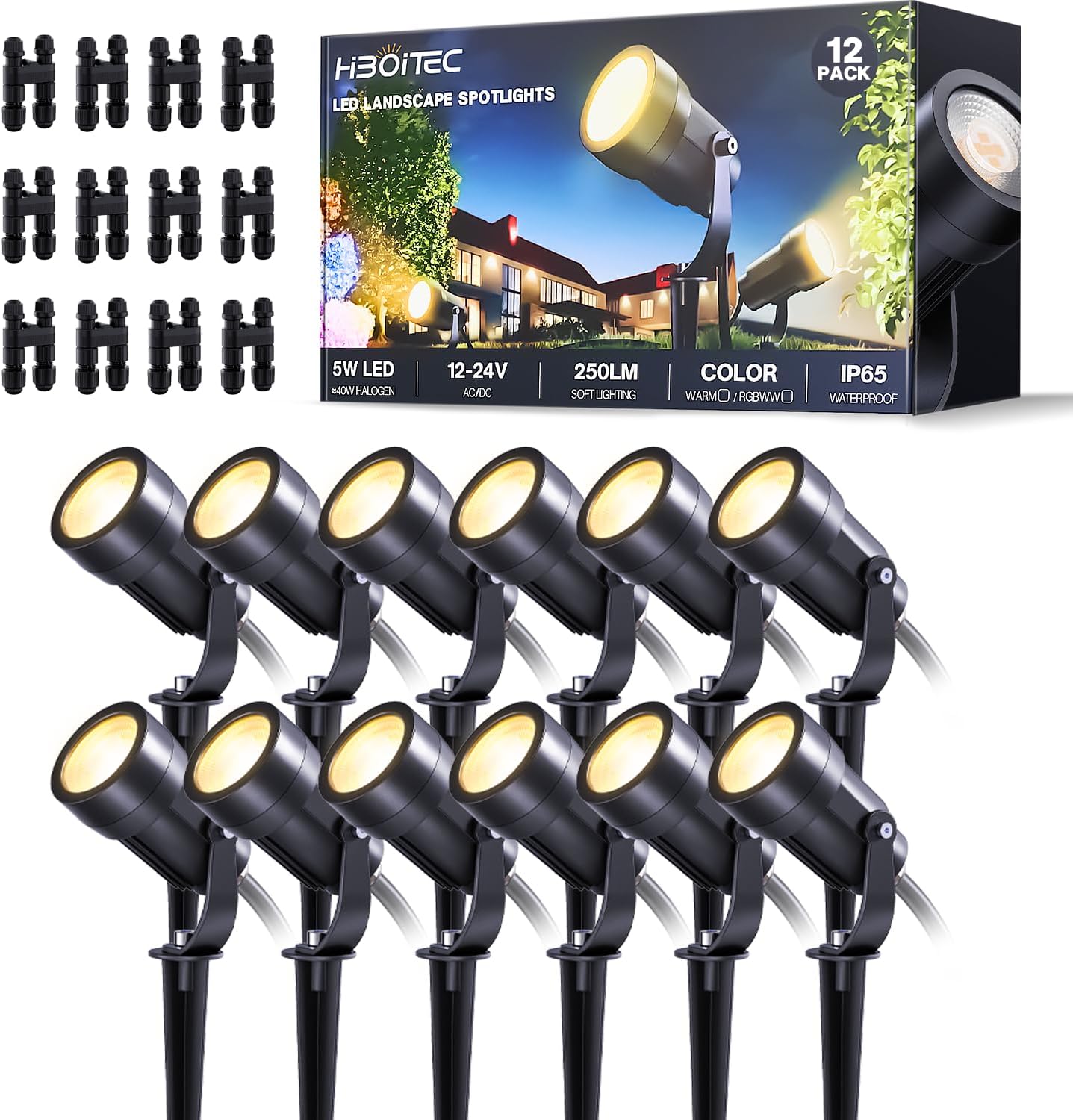 Outdoor Lighting Low Voltage - Комплект из 12 низковольтных ландшафтных светильников