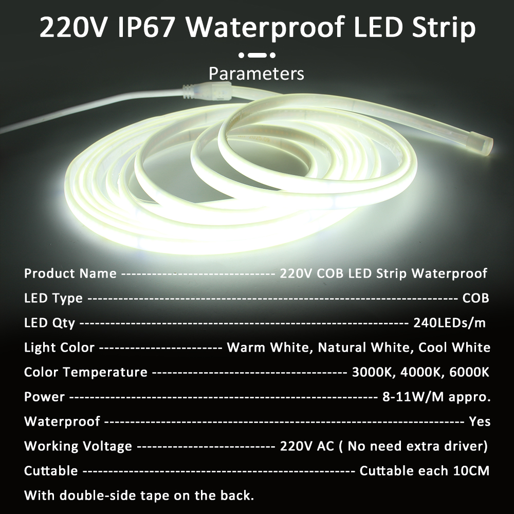 Светодиодная лента COB 1-20 м, – обзор и цена Outdoor Lighting No Wiring