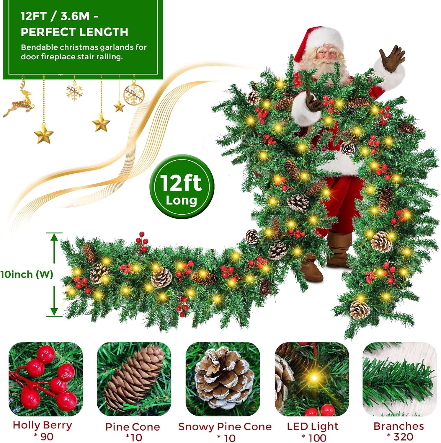 Рождественская гирлянда длиной – обзор и цена Outdoor Lighting Xmas