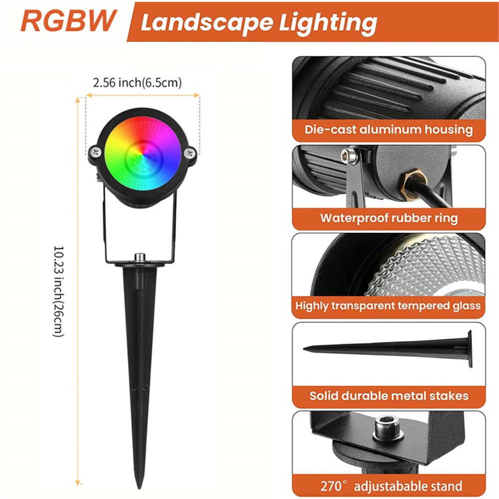 RGBW Ландшафтное освещение 10  – обзор и цена Outdoor Lighting Waterproof