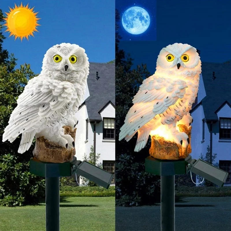 Солнечная статуэтка совы с LED – обзор и цена Outdoor Lighting Patio