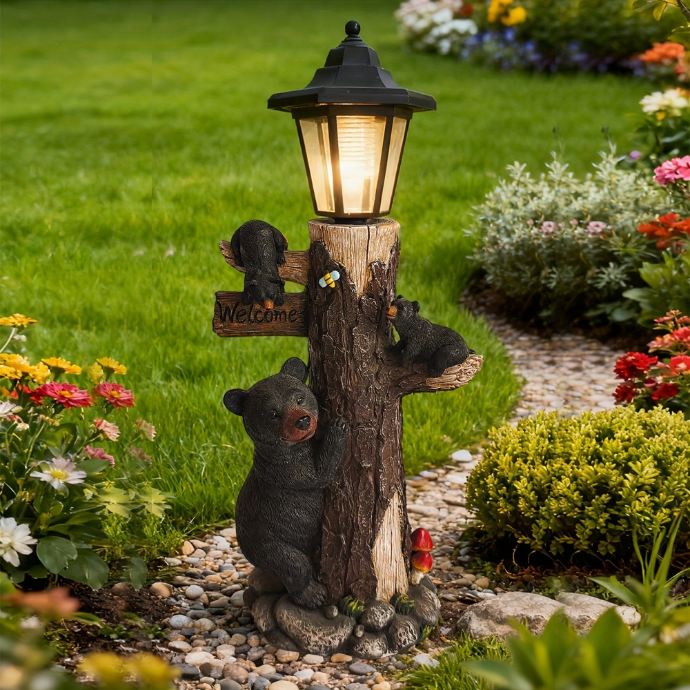 Статуя черного медведя с приве – обзор и цена Outdoor Lighting On Trees